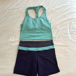 Lululemon top and biker shorts